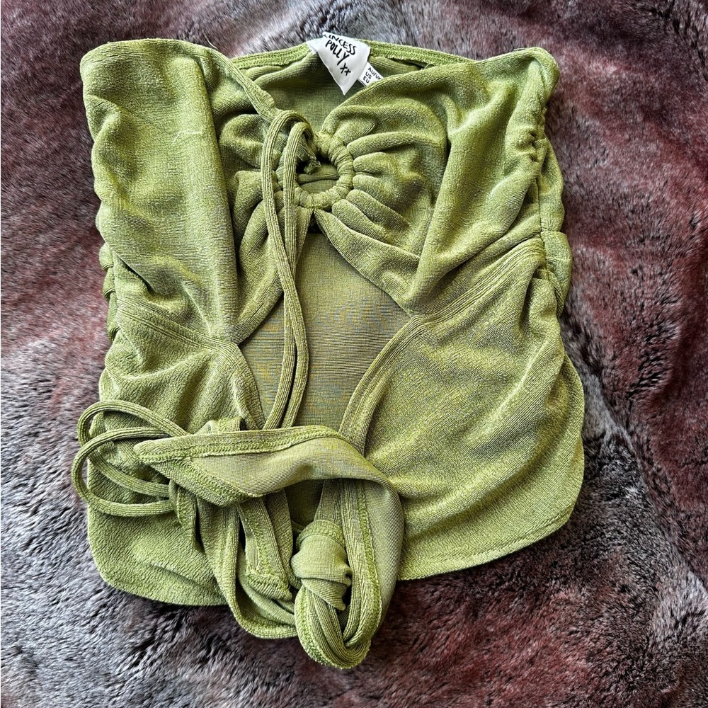 Princess Polly Green Ruched Swimsuit